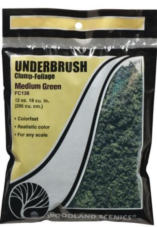 Woodland Scenics FC136 Underbrush Clump Foliage Medium Green Bag Train Scenery for fpv drones