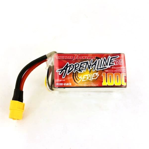 Thunder Power FPV Adrenaline 100C V2.0 1300mAh 22.2V 6 Cell LiPo Battery for fpv drones