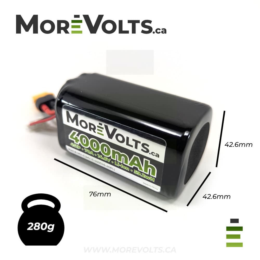 More Volts 4S1P 4000mAh 70A Li-Ion Battery for fpv drones 3
