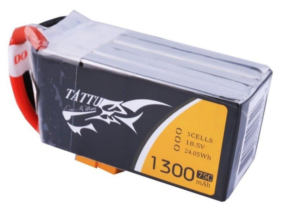 Tattu 1300mAh 5S1P 75C 18.5V LiPo Battery for fpv drones 2
