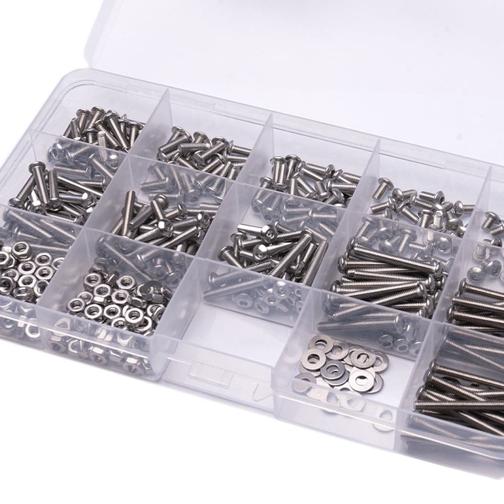 Plexa M3 304 Stainless Steel Button Bolts, Nut and Washer Assorted Kit (400 pack) for fpv drones