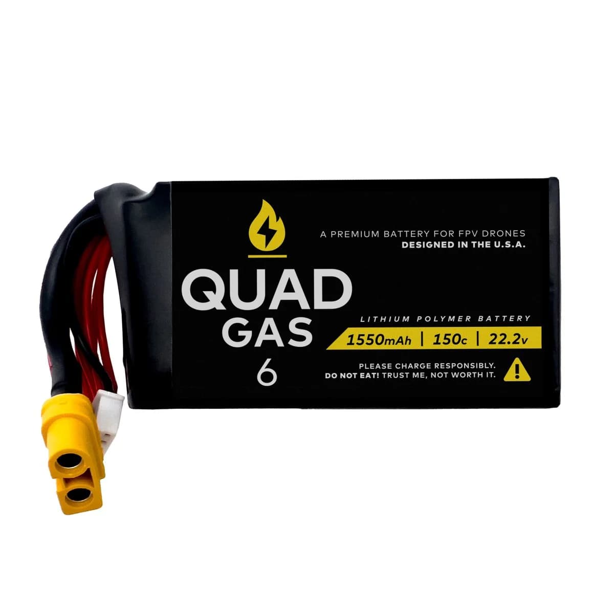 WREKD Co. Quad Gas 6s 1550mah 150c Premium LiPo Battery for fpv drones
