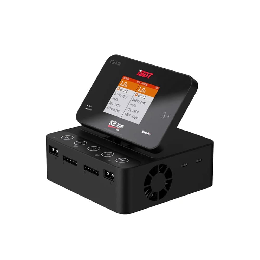 iSDT K2 ZIP 200W 1-8S 20A AC/DC LiPo Charger/Discharger - XT60 - 5.5 - Black for fpv drones 1