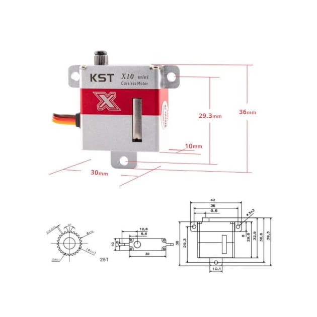 KST X10 Mini - 23g/0.1s/7.5kg wing servo for fpv drones 9