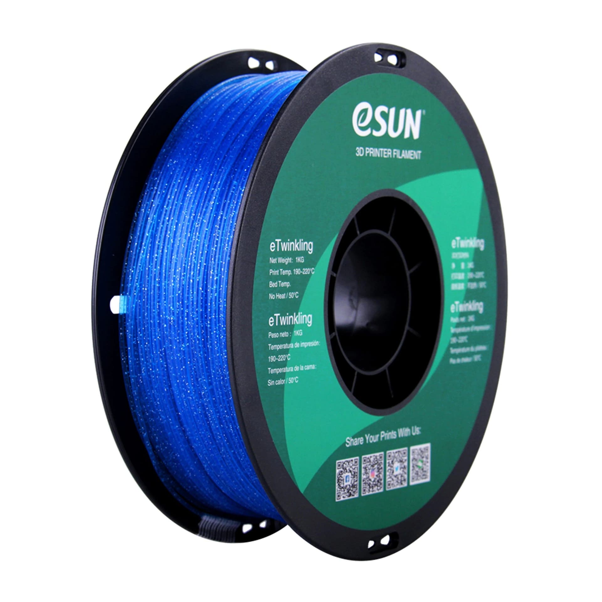 eSun eTwinkling Glitter PLA 3D Print Filament 1.75mm 1kg for fpv drones 4