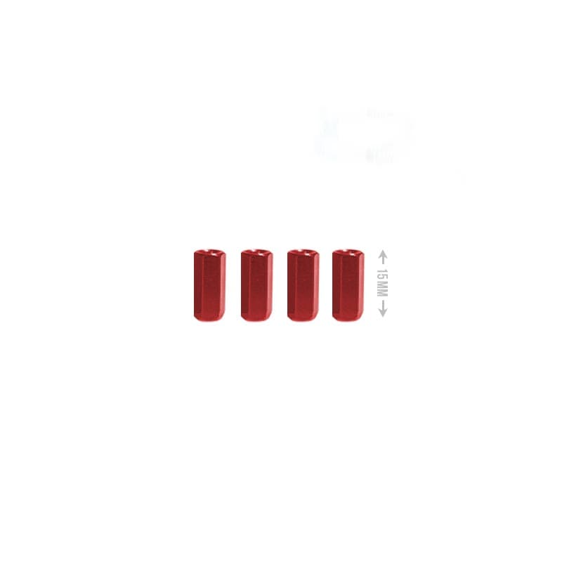 M3 Aluminium Standoffs (4 stuks) - HEX - 15mm - ROOD for fpv drones 1