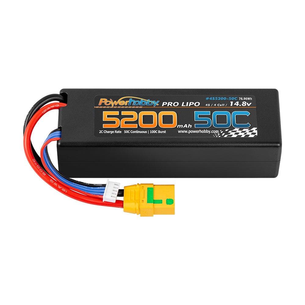 Powerhobby 4s 14.8v 5200mah 50c Lipo Battery w XT90 Plug Hard Case LCG for fpv drones 2
