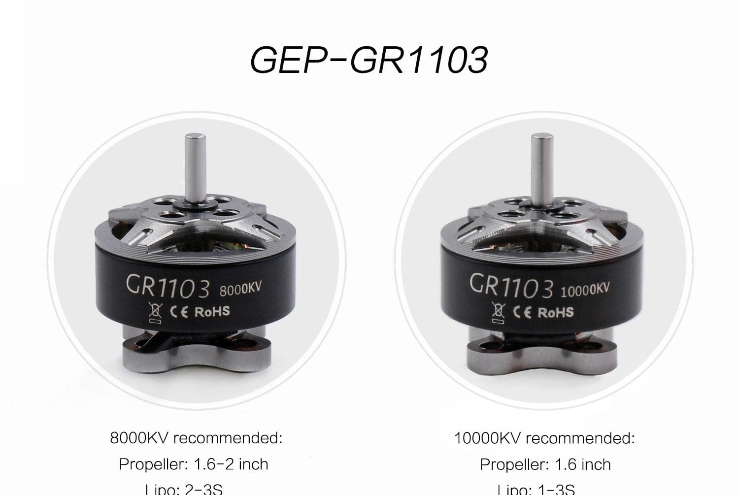GepRC GR 1103 1-3S Brushless Motor (8000Kv, 10000Kv) for fpv drones 15