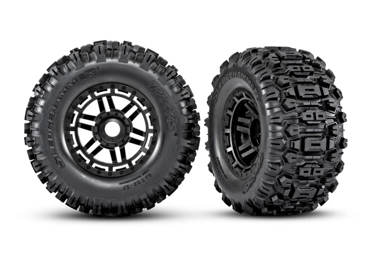 Traxxas TRX8973  Reifen auf Felge schwarz (Dual-Profil 2.8/3.6) Sledgehammer MAXX (2 Stk.) for fpv drones
