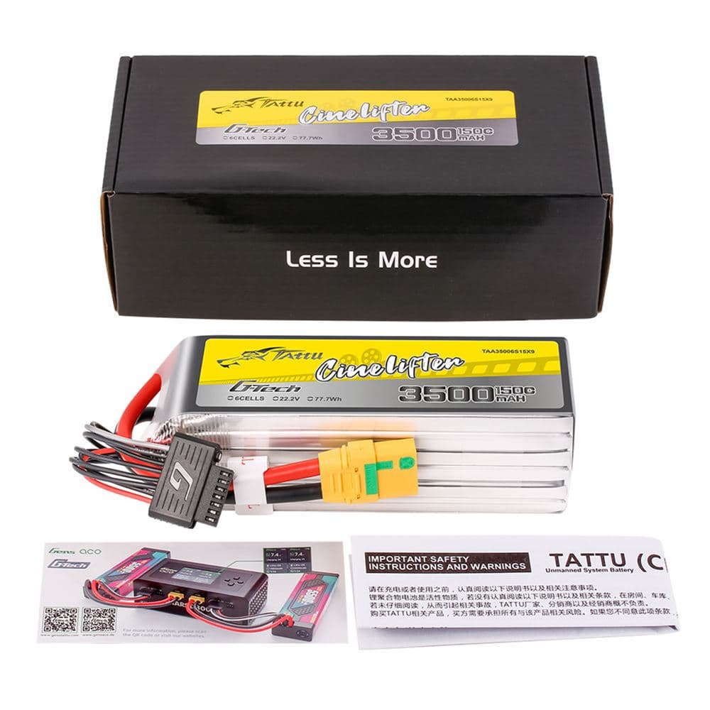 Tattu G-Tech 3500mAh 6S 150C Lipo Battery Pack - XT90-S for fpv drones 4