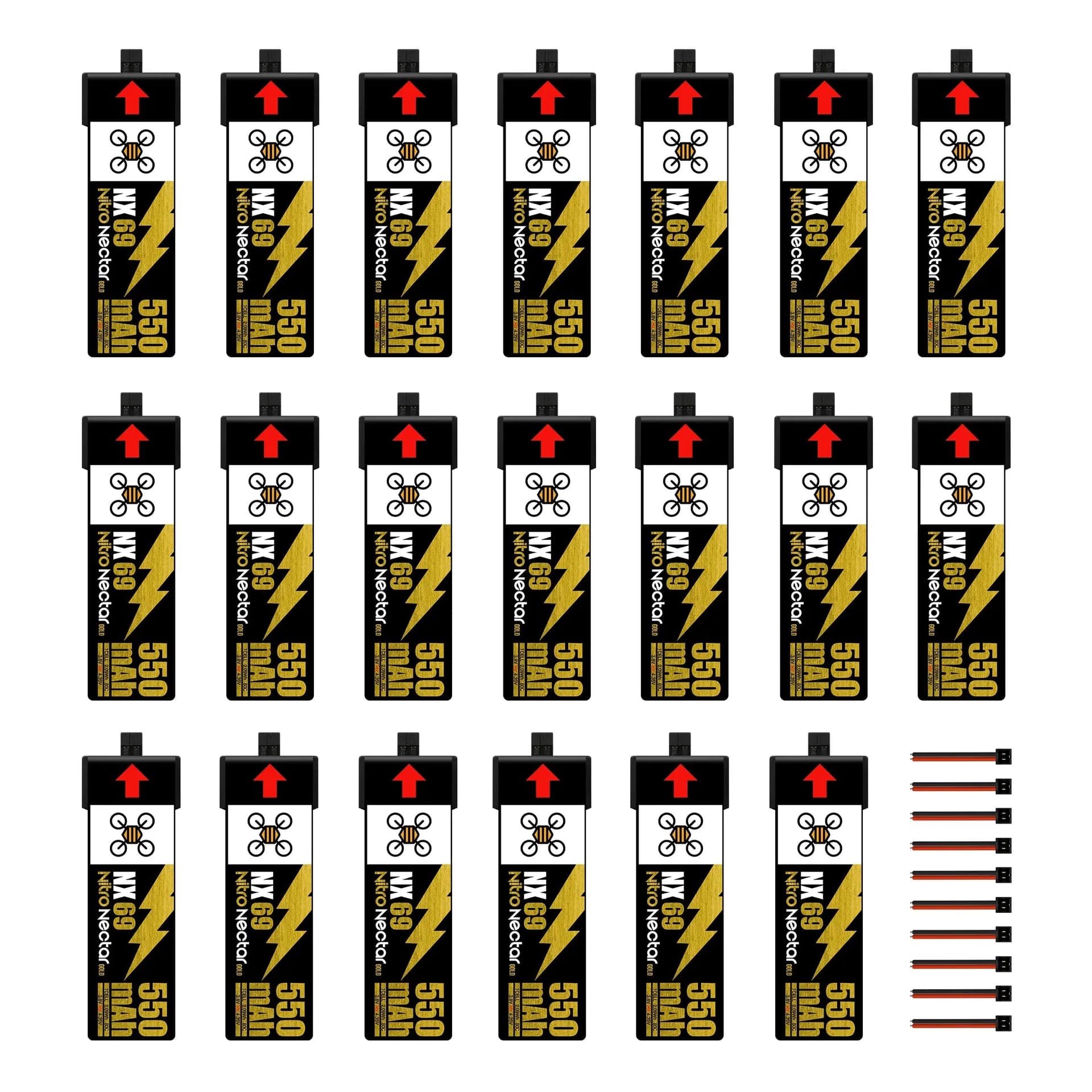 NewBeeDrone Nitro Nectar NX69 550mAh 1S 80C HV LiPo Battery 2xBatteries for fpv drones 7