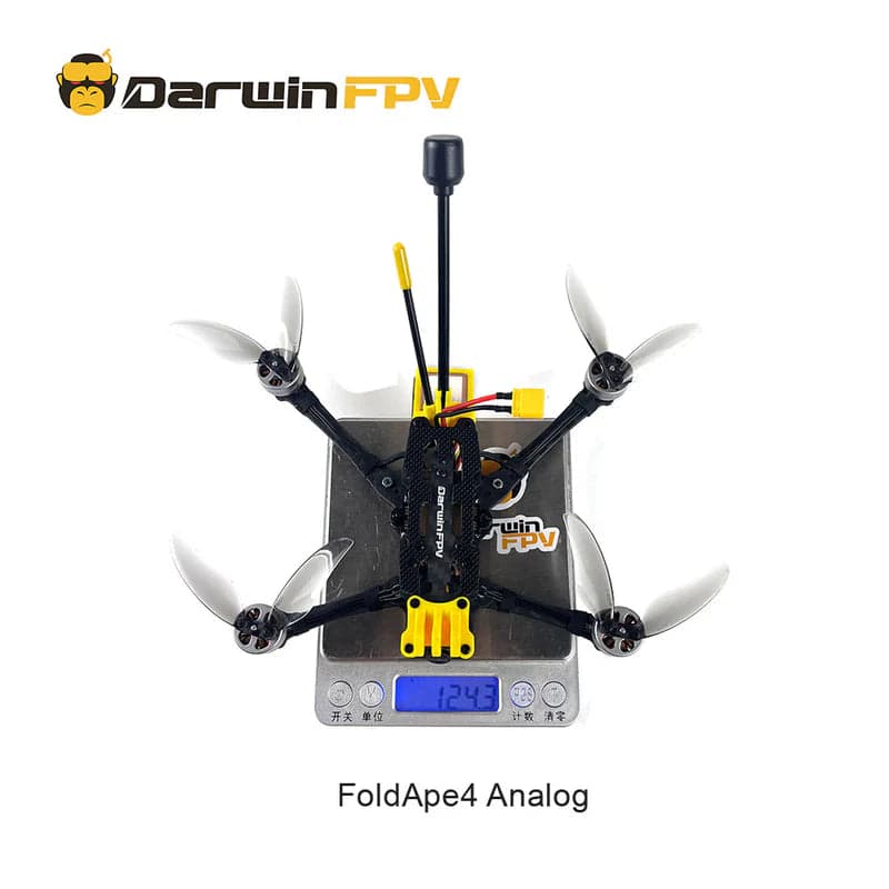 DarwinFPV FoldApe4 4" Folding Long Range Analog BNF FPV Drone - ELRS 2.4G for fpv drones 5