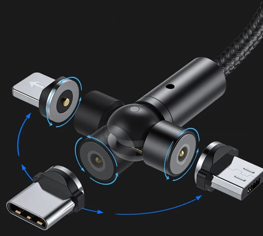 TOPK AM68 2m Fast Charging USB Magnetic Rotation Micro USB+Lightning+Type C for fpv drones 1