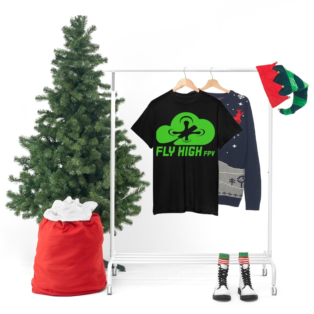 Fly High FPVTee - Green Logo for fpv drones 167