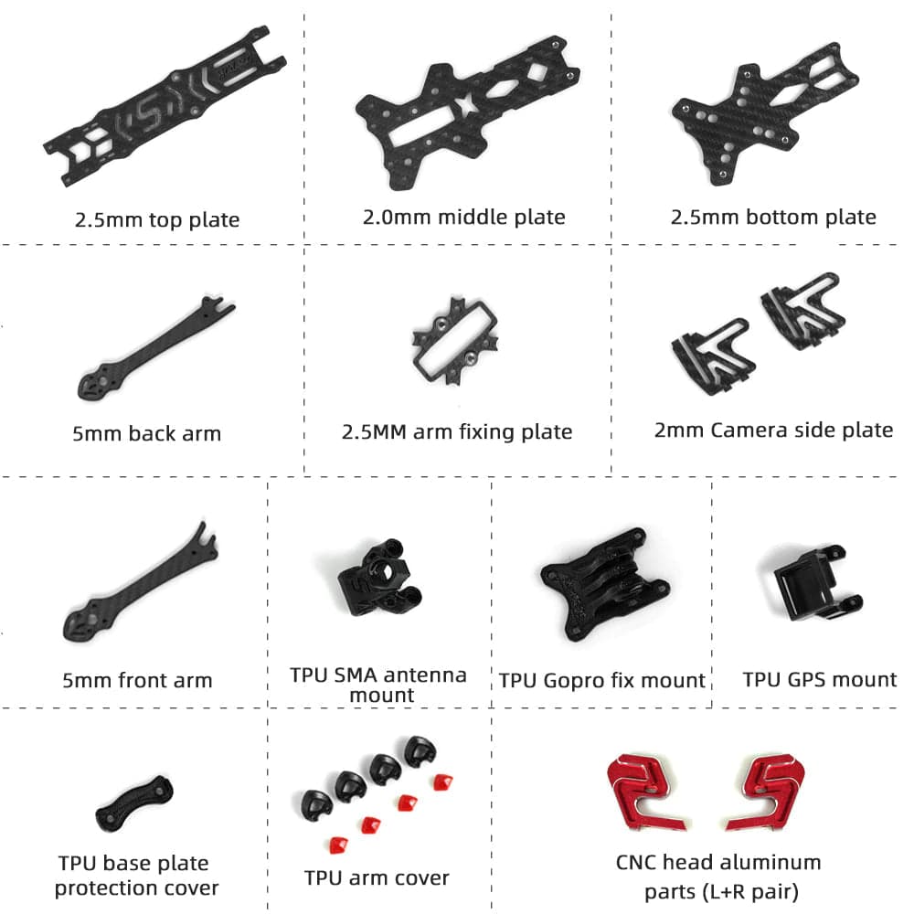 HGLRC Sector D5 5" Freestyle FPV Frame Kit for fpv drones 3