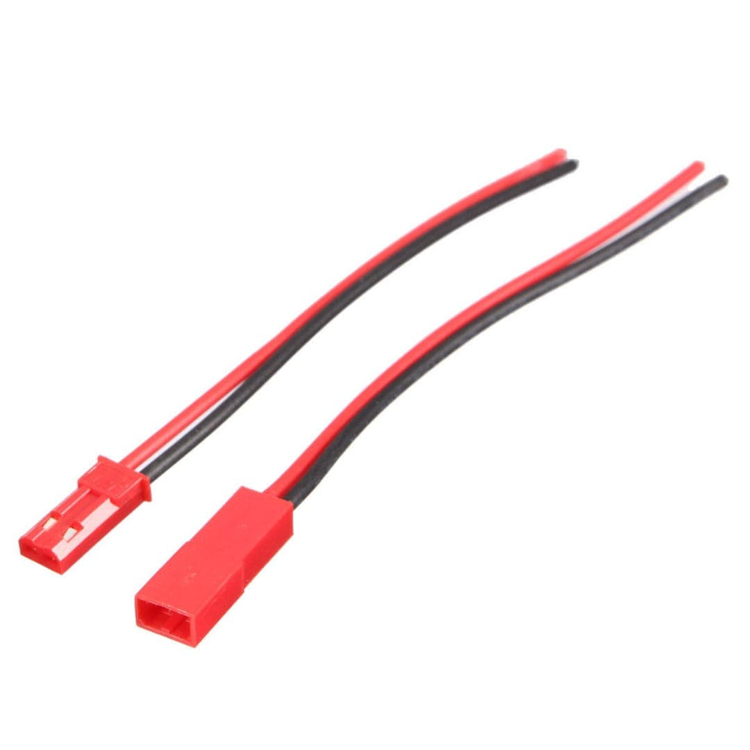 5 Pairs 2 Pins JST Male & Female Connectors Plug Cable Wire Line 110mm Red for fpv drones