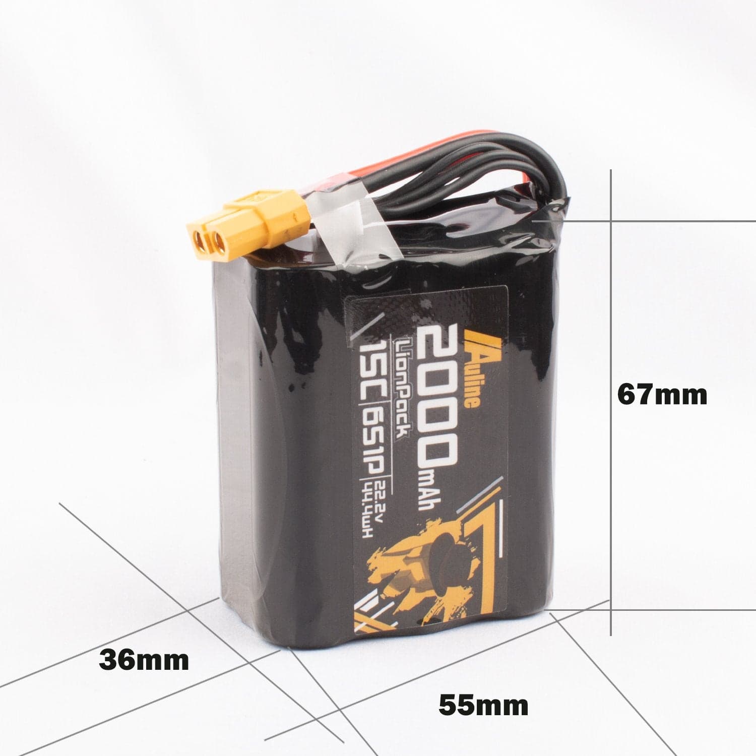 AuLine 2000mAh 6S 22.2V 15C XT60 18650 Li-Ion Battery for fpv drones 3
