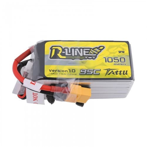Tattu R-Line 1050mAh 6s 95c LiPo Pack (XT60) for fpv drones