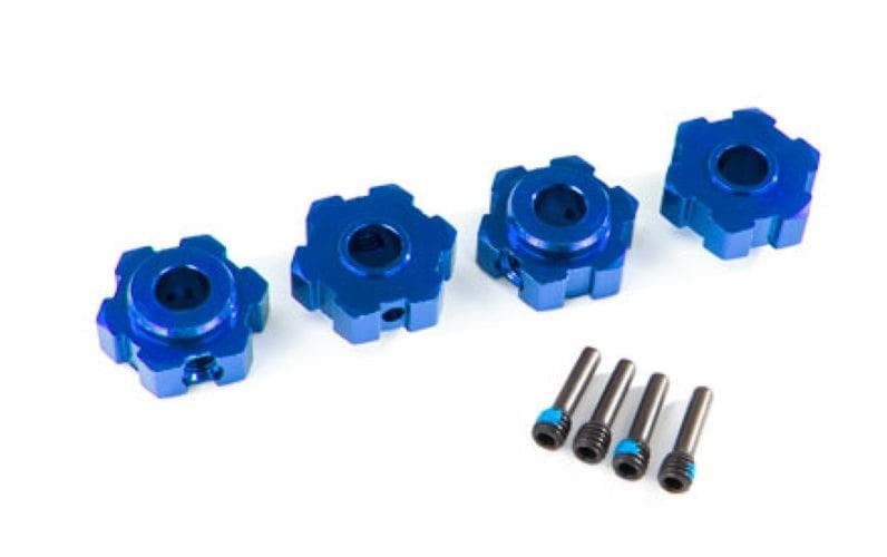 Traxxas 8956X Wheel Hubs Hex Aluminum (Blue-anodized) (4) Screw Pins (4) Maxx for fpv drones