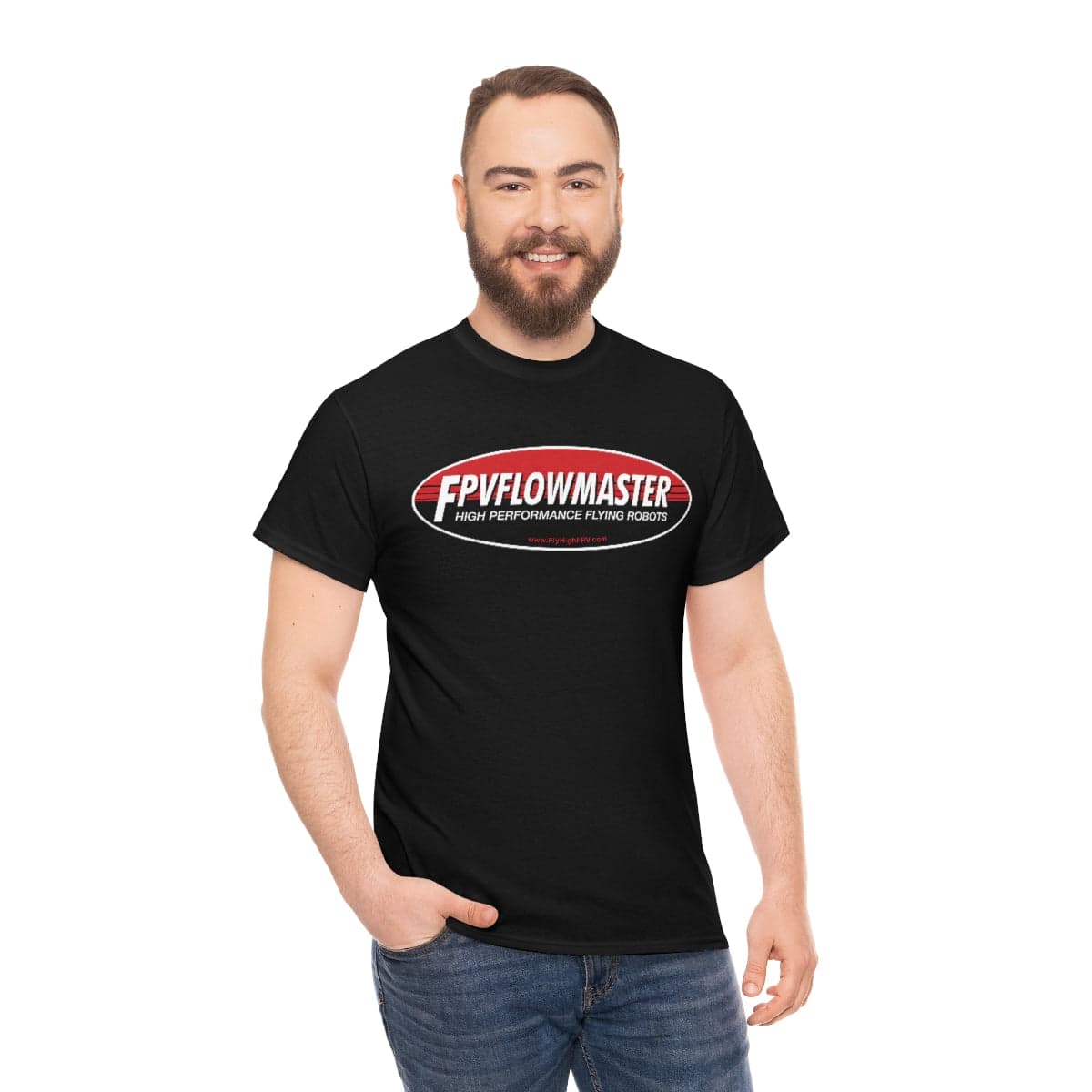 FPV Flow Master - Red Logo - T-Shirt for fpv drones 90