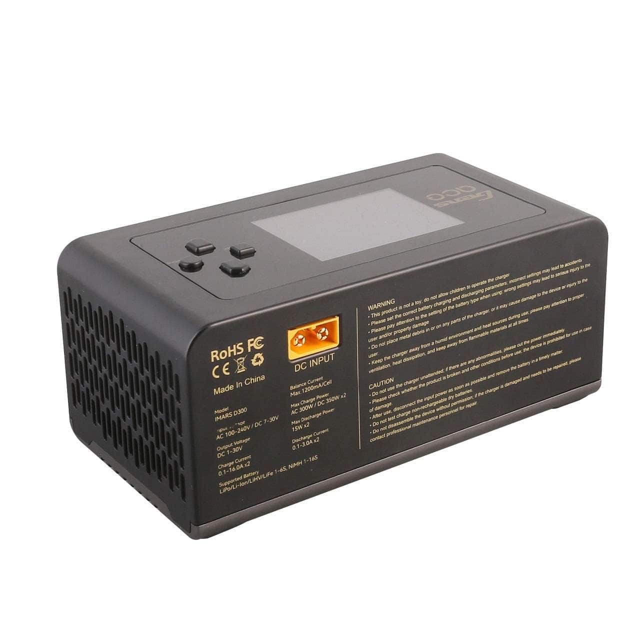 GensAce IMARS D300 G-Tech 300W/700W 1-6S 32A Dual Channel AC/DC Smart Charger - Black for fpv drones 1