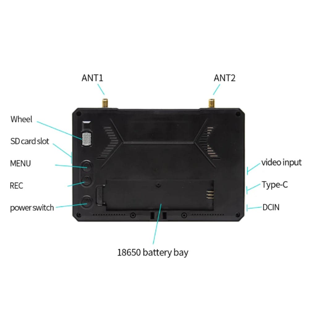 Skyzone M5 5inch LCD 800x480 5.8GHz FPV Monitor with DVR for fpv drones 2