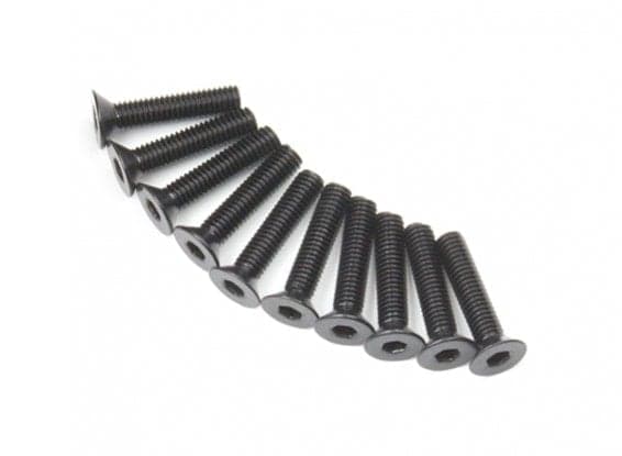 10x M3 Countersunk Hex Screw Black (M3 x6, M3 x8, M3 x10, M3 x12, M3 x14, M3 x16, M3 x18) for fpv drones 2