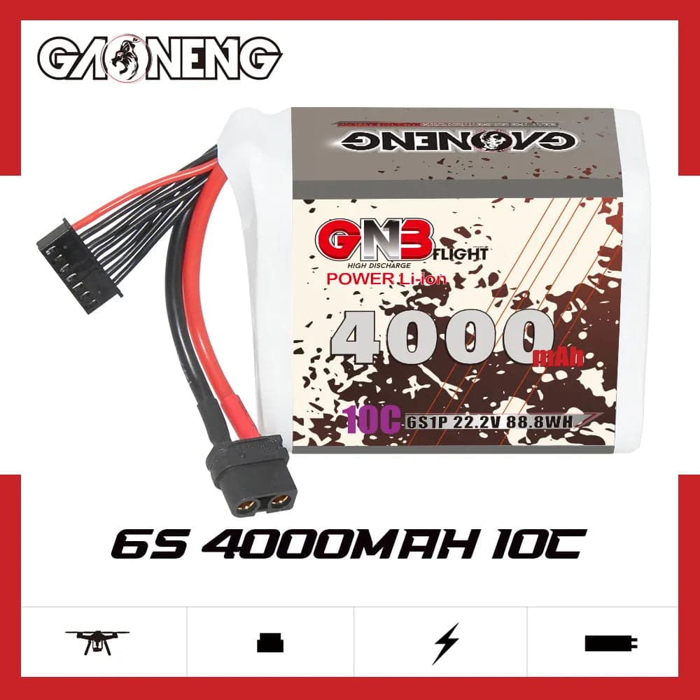 GAONENG GNB 6S 22.2V 4000mAh 10C XT60 Li-ion Battery [DG] for fpv drones