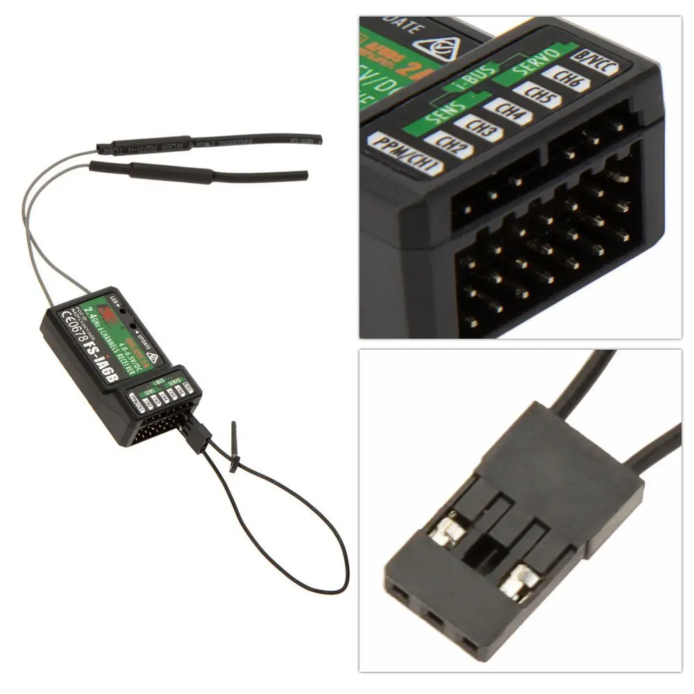 FlySky FS-iA6B Receiver 6CH 2.4G AFHDS 2A Telemetry Receiver - Black for fpv drones 3