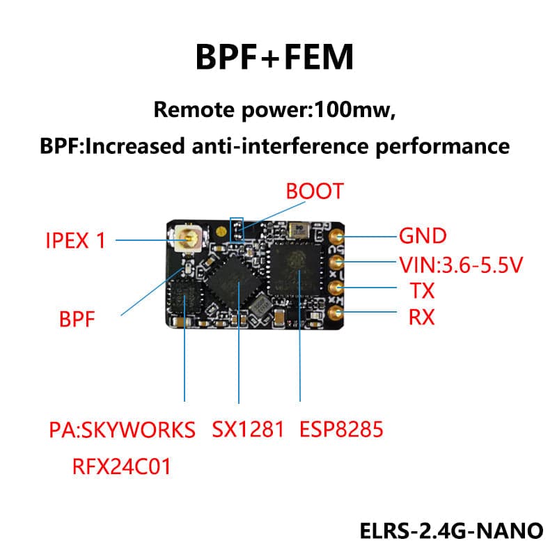 2.4G ELRS Nano Receiver for fpv drones 5