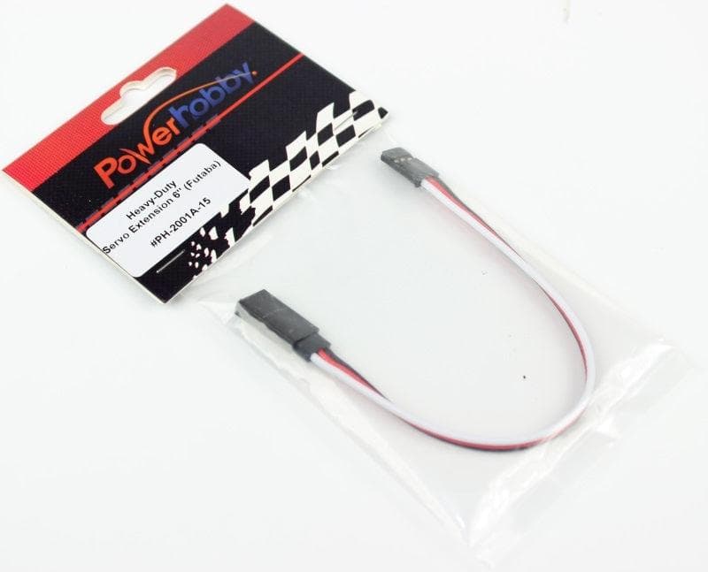 Powerhobby 6" Heavy Duty Servo Extension Wire Futaba Connector J 20AWG for fpv drones 2