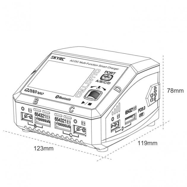 SkyRC Q200neo four-channel charger for Lipo batteries for fpv drones 7