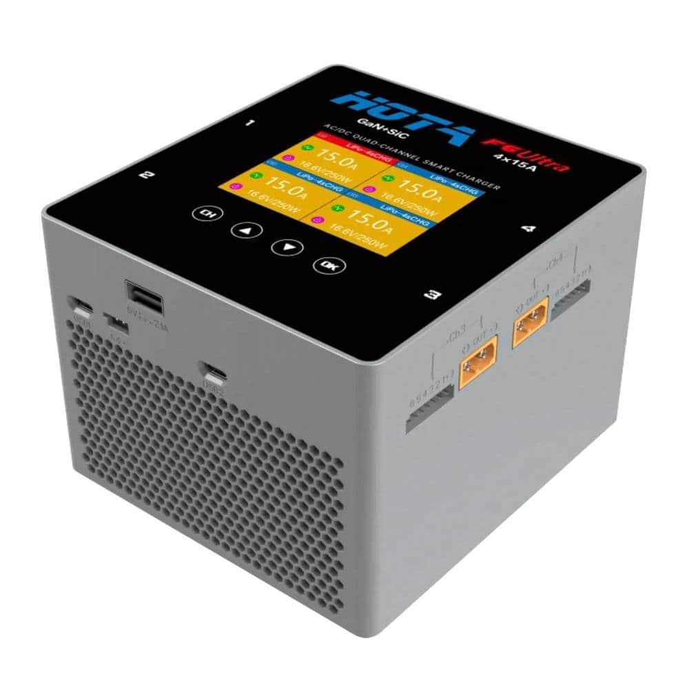 HOTA F6 Ultra 1000W GaN 60A 1-6S Quad Channel AC/DC Smart Charger for fpv drones 1