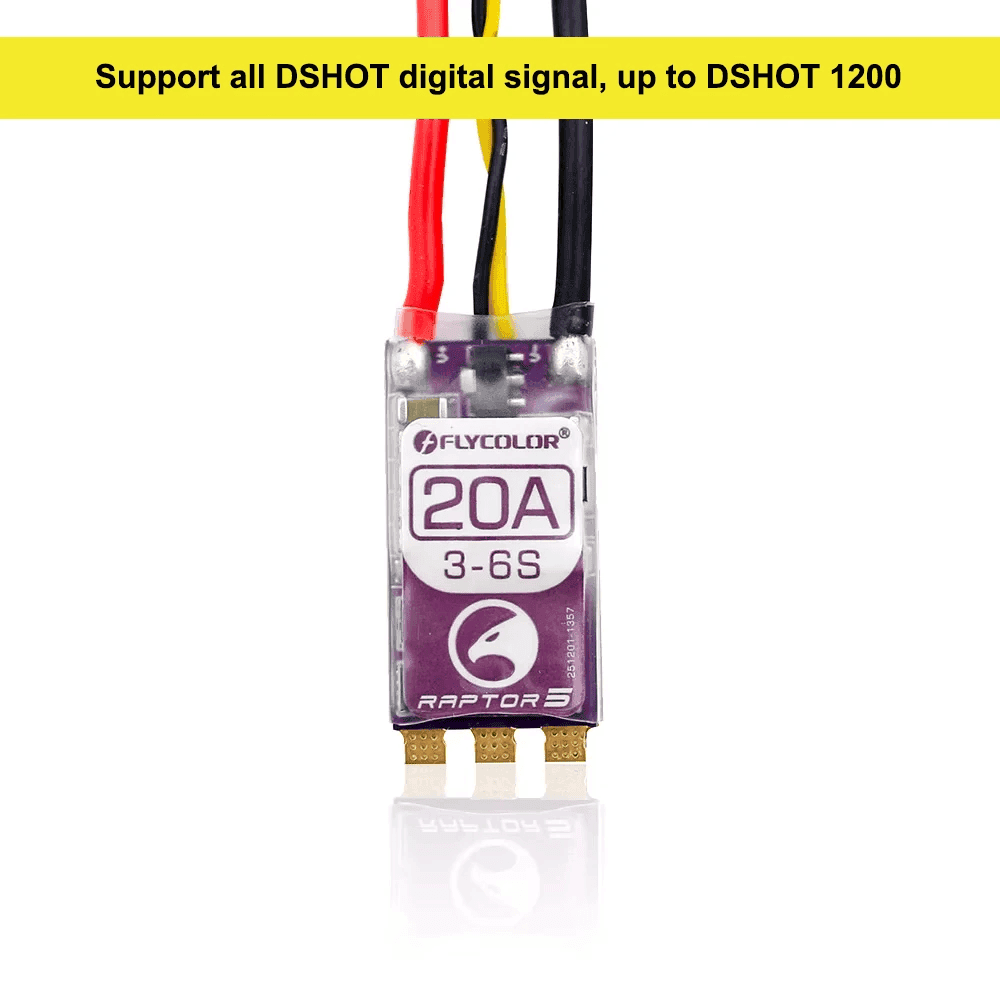 Flycolor RAPTOR5 20A 35A 45A 50A BLHeli-32 ESC 3-6S Brushless Speed Controller Dshot Proshot for RC Fixed Wing Aircraft Drone for fpv drones 4
