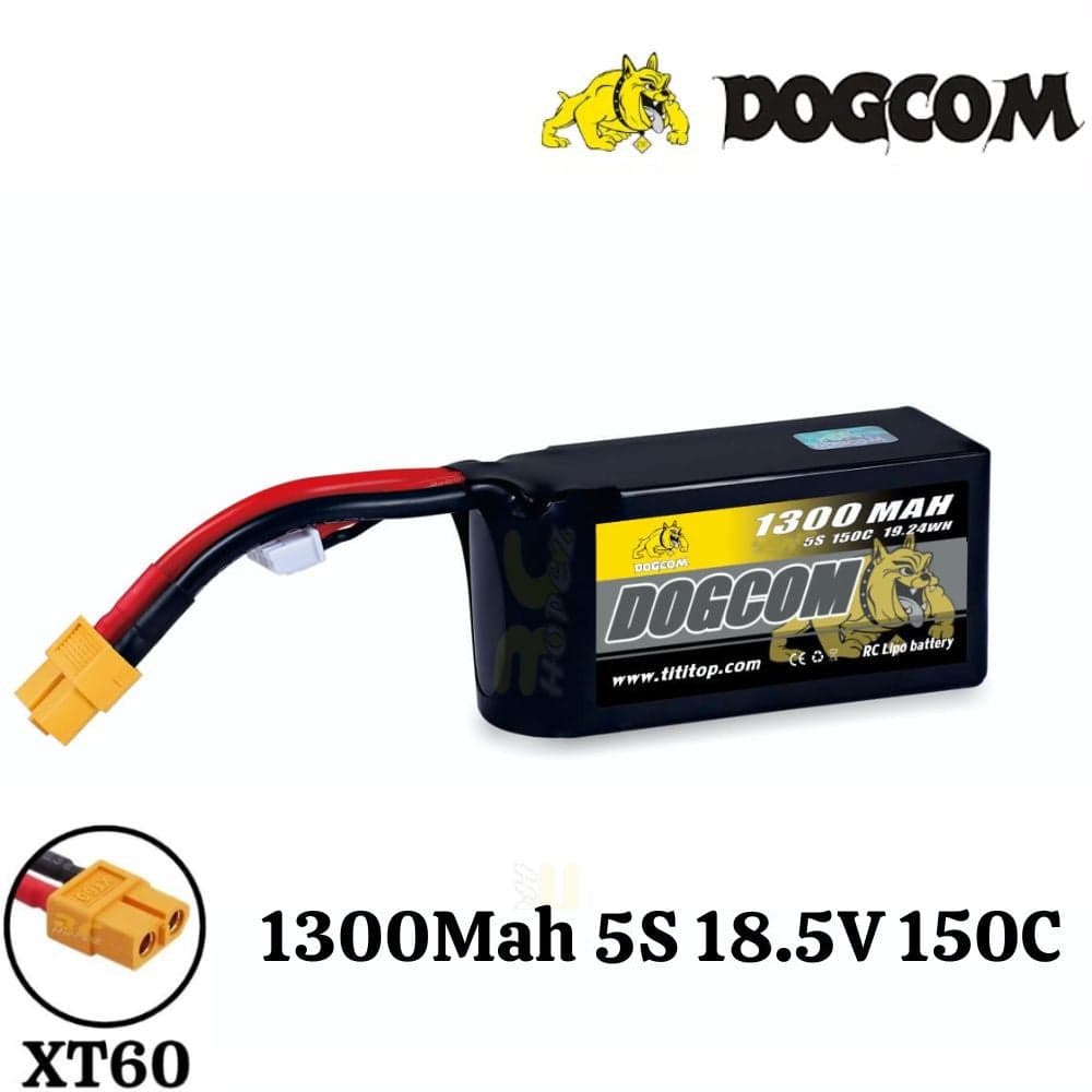 DOGCOM 1300mAh 5S 18.5V 150C LiPo Battery - XT60 for fpv drones