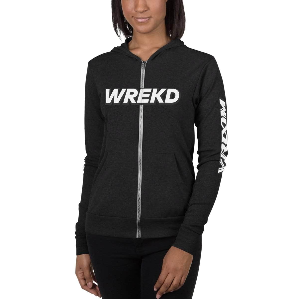 WREKD x VROOM Unisex zip hoodie for fpv drones 1