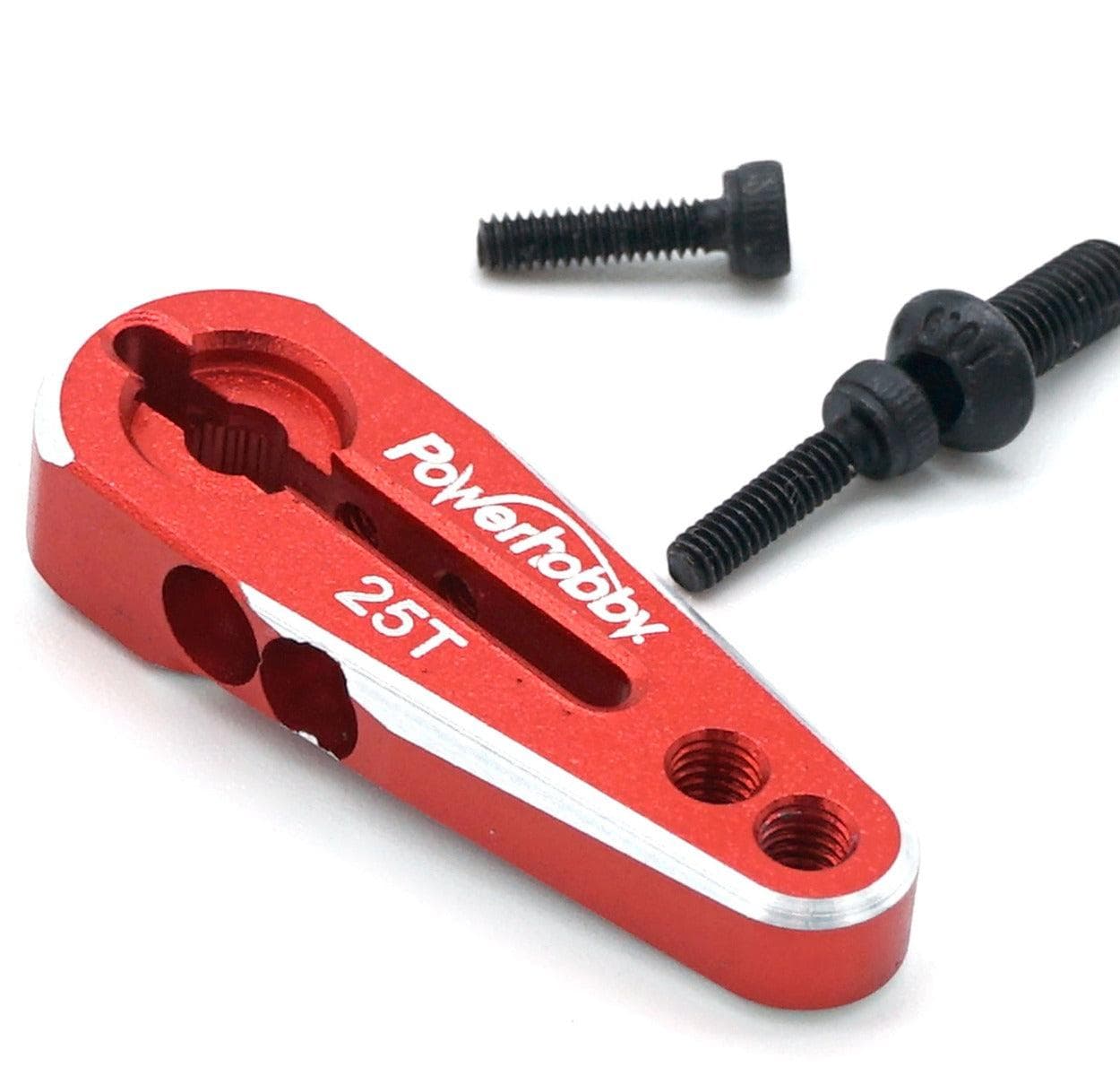 Powerhobby 25T Aluminum Clamping Servo Horn Red for fpv drones