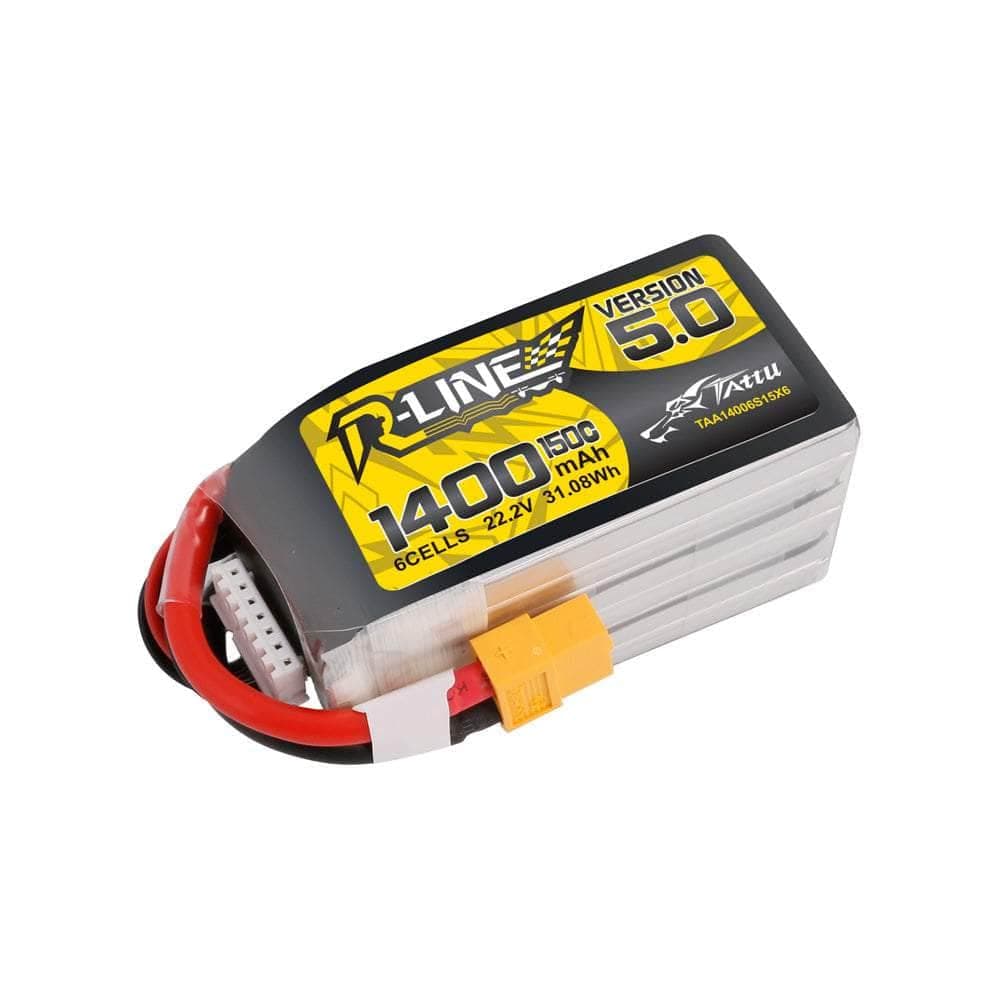 Tattu R-Line Version 5.0 22.2V 6S 1400mAh 150C LiPo Battery - XT60 for fpv drones 1