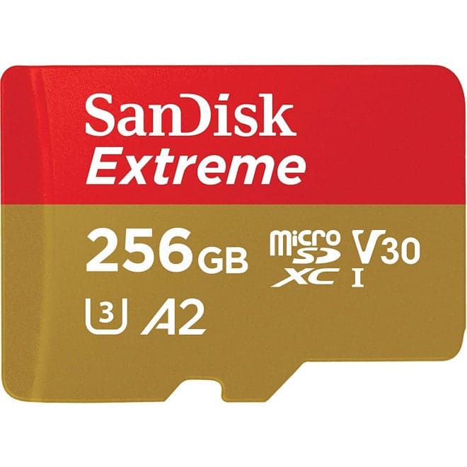 SanDisk 256GB Extreme UHS-I A2 V30 U30 microSDXC Memory Card for fpv drones