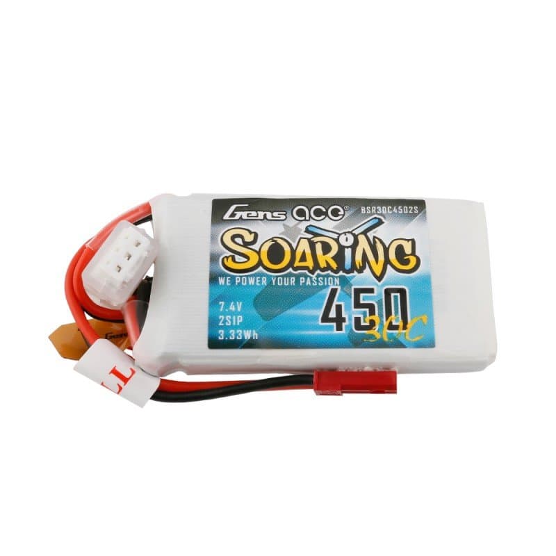 Gens ace Soaring G-Tech 450mAh 7.4V 30C 2S1P Lipo Battery Pack with JST-SYP plug for fpv drones 2