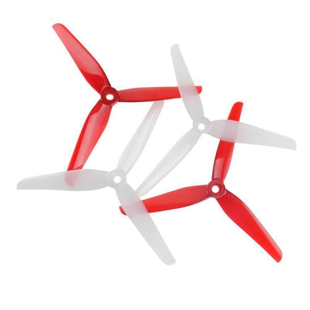 ETHiX x HQ Prop P4 Candy Cane 5140-3 / 5.1" Tri-Blade Bando/Freestyle FPV Drone Props (4 Pack) - Red+White for fpv drones 2