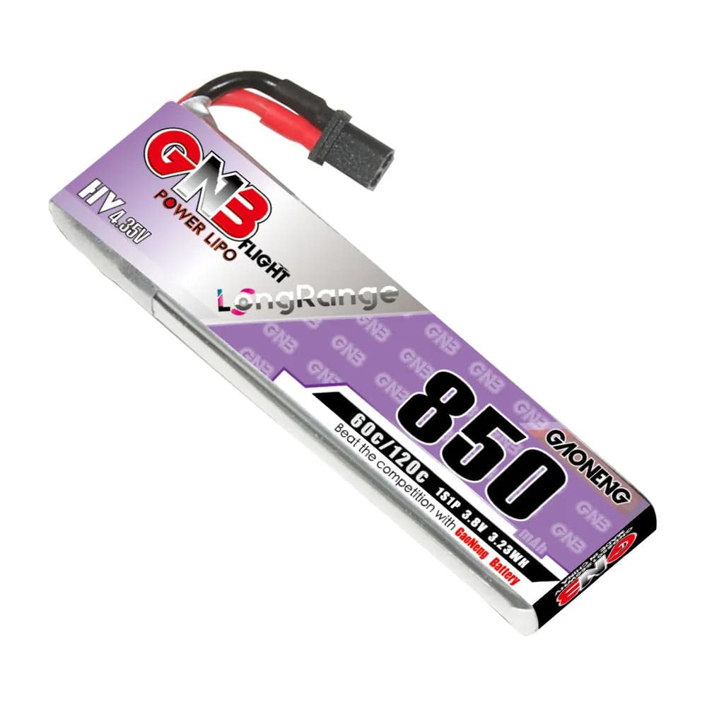 GAONENG GNB LiHV 1S 3.8V 850mAh 60C A30 Cabled LiPo Battery Long Range [DG] for fpv drones 2