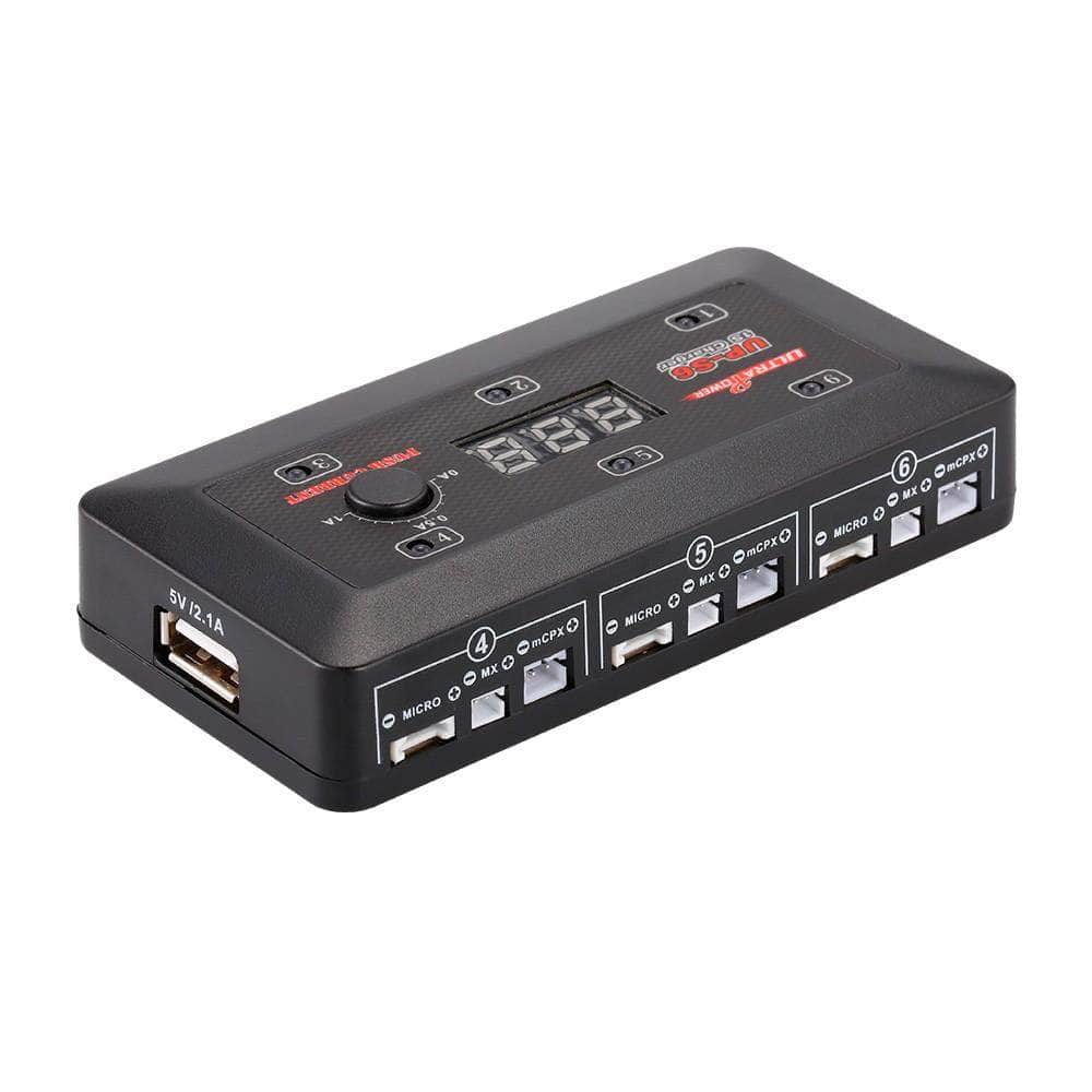 Ultra Power UP-S6 1S LiPo/LiHV 6 Channel DC Whoop Charger for fpv drones