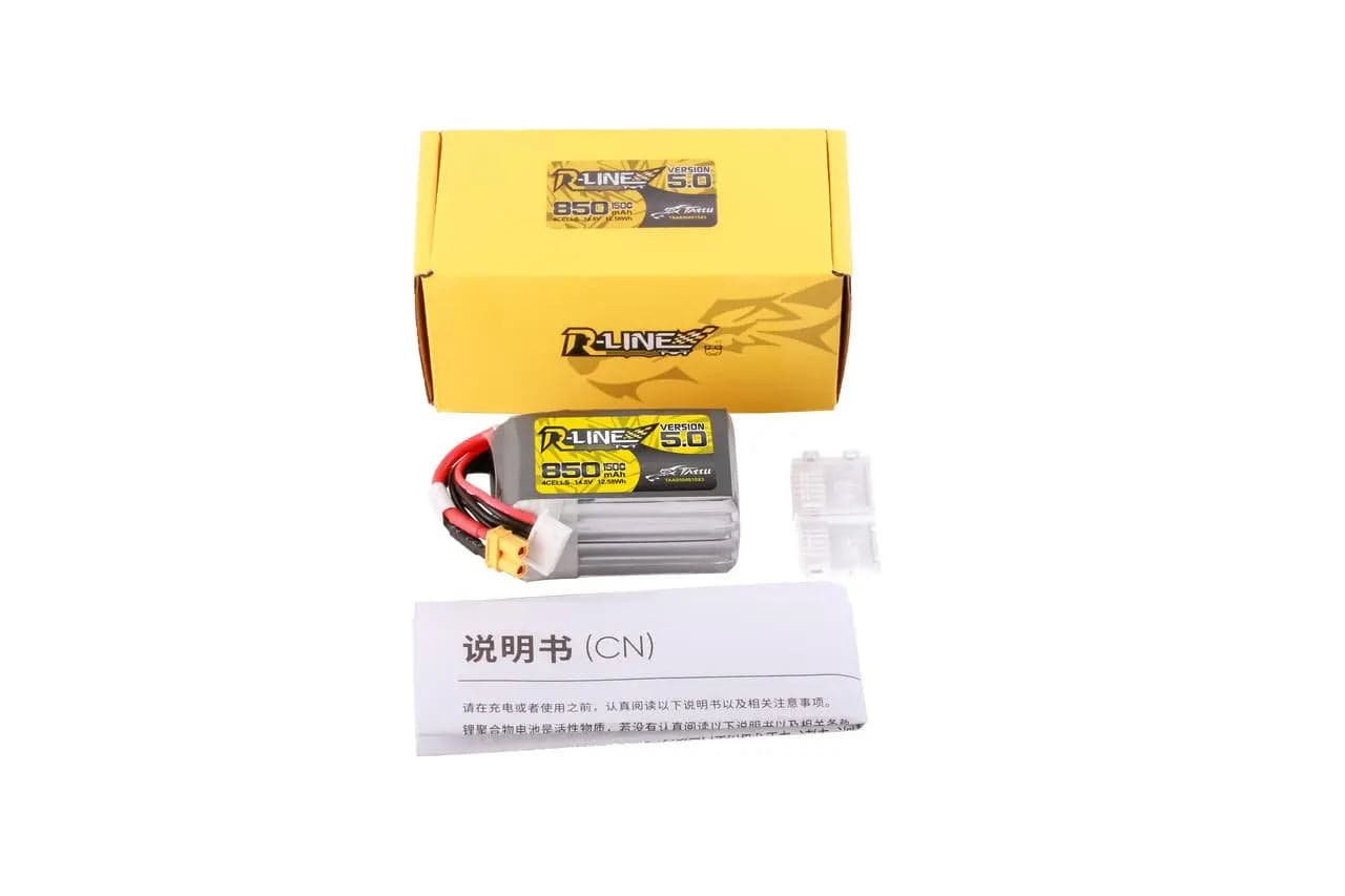 Tattu R-Line Version 5.0 850mAh 4S 14.8V 150C Lipo Battery Pack With XT30U-F Plug for fpv drones 2