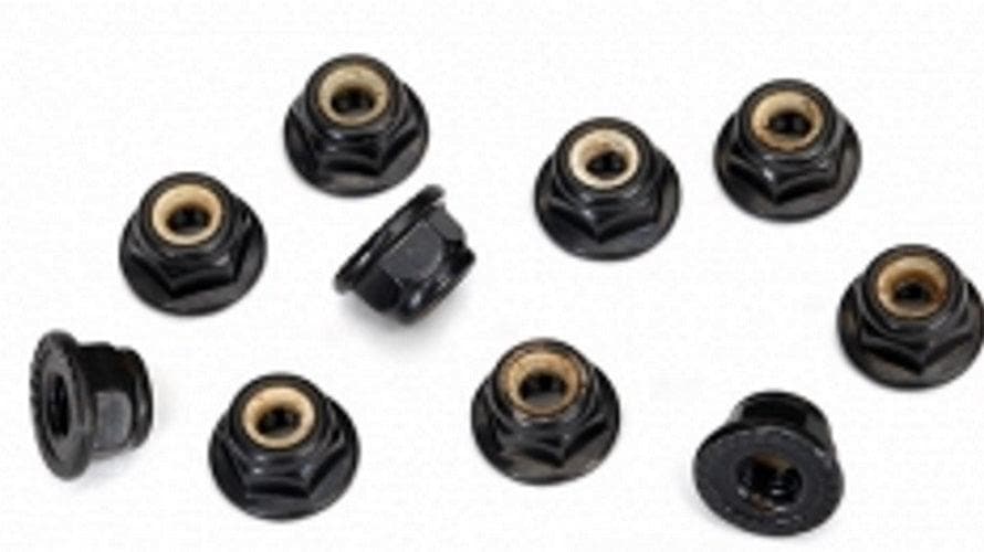 Traxxas 8347 Nuts 4mm Flanged Nylon Locking Serrated (Black) (10) 4-Tec 2.0 for fpv drones