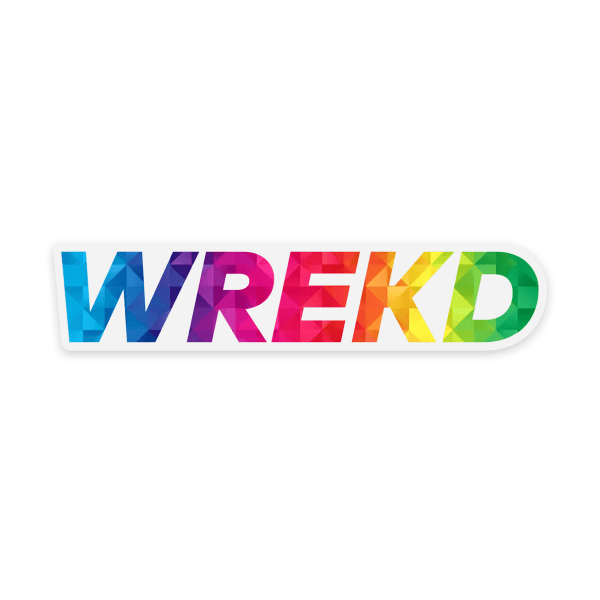 WREKD Colorful Logo 3.46″ × 0.75″ Sticker w/ Clear Edge for fpv drones