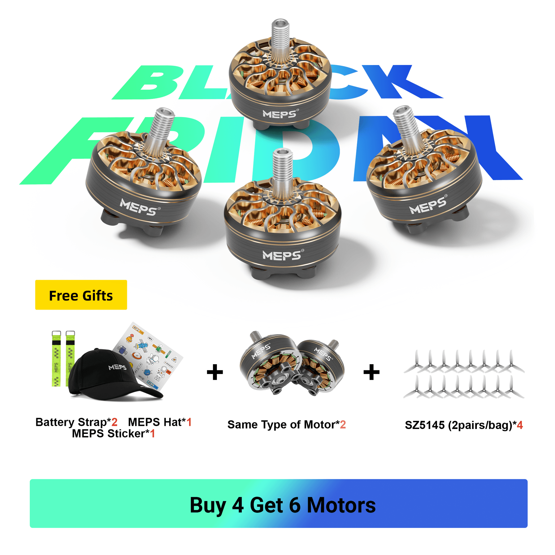 SZ2207 FPV Brushless Drone Motors 6PCS & Free Props for fpv drones 21