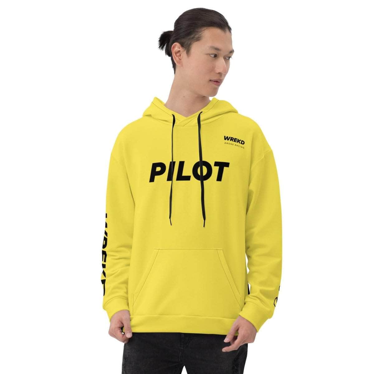 WREKD Drone Racing Unisex Hoodie - Yellow for fpv drones 1