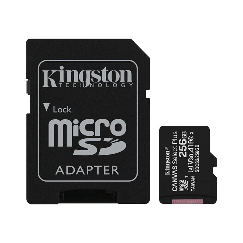 Kingston Micro SD Card 256GB 80R U1 V10 Class 10 Canvas Select SDCS2/256GB for fpv drones