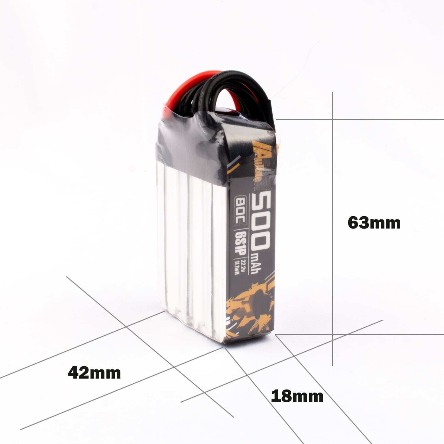 AuLine 500mAh 6S 22.2V 80C XT30 Lipo Battery (2 Pack) for fpv drones 2